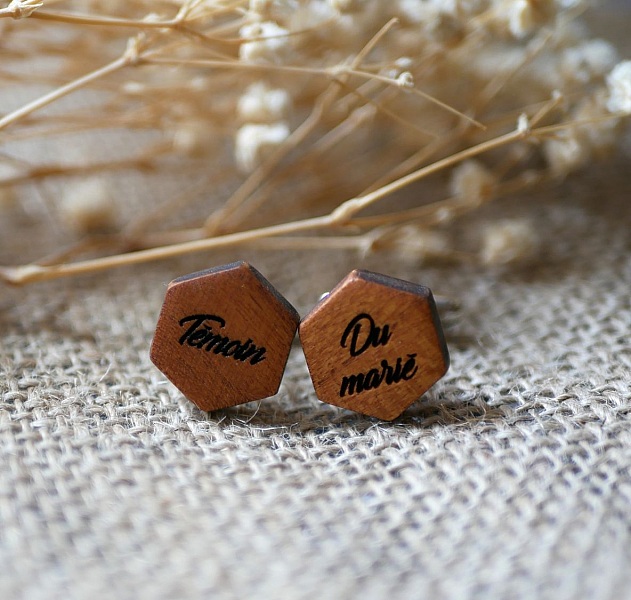 Gemelli esagonali in legno da personalizzare