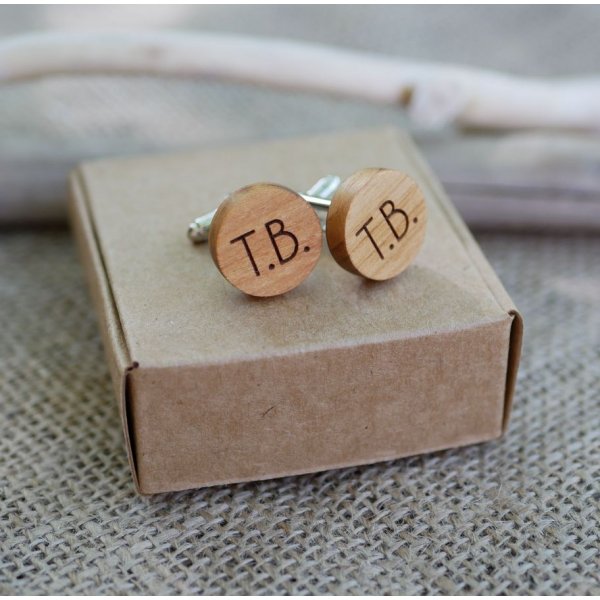 Gemelli rotondi in legno da personalizzare 18 mm