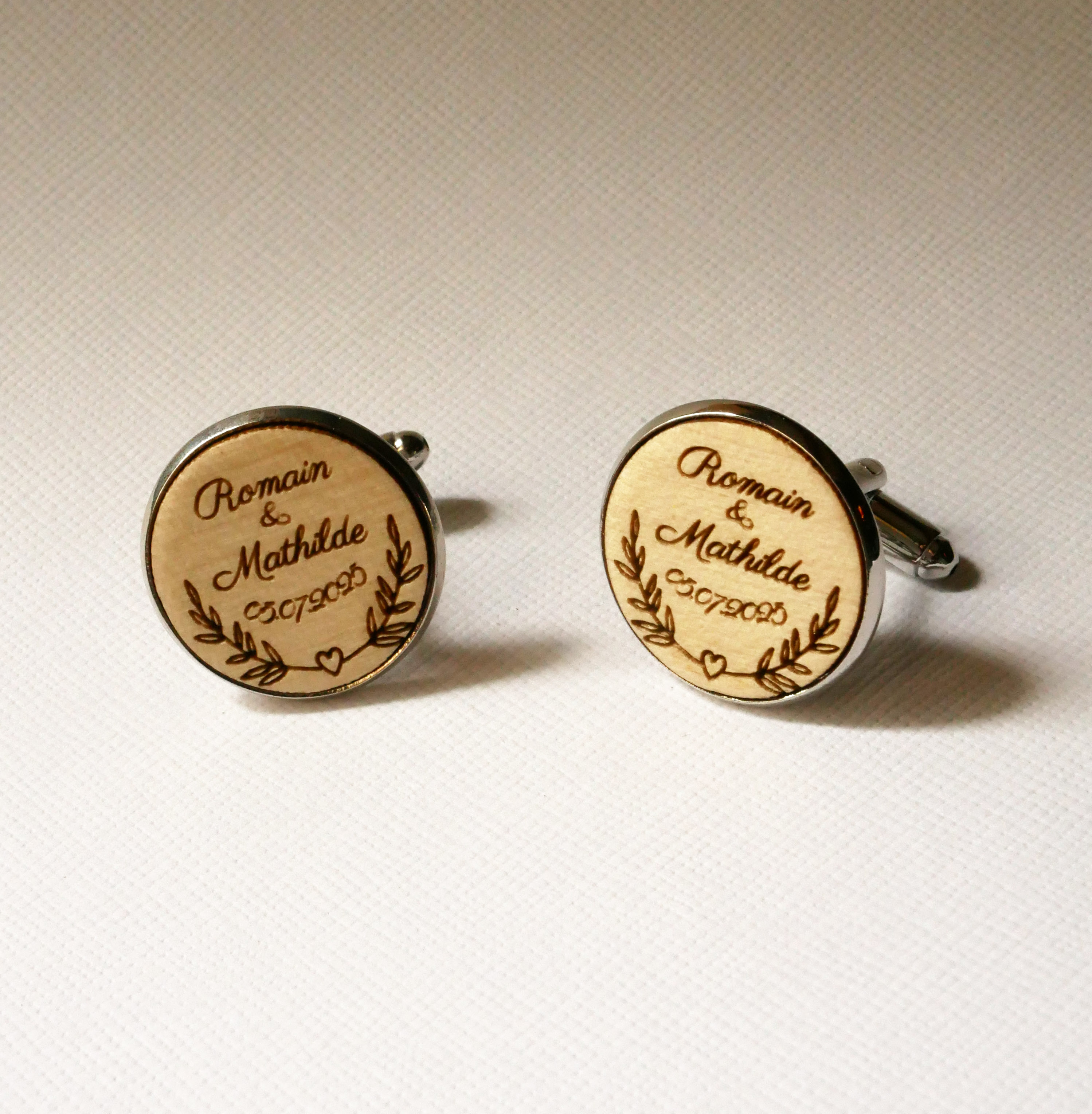 Gemelli da polso cabochon in legno pregiato 20mm personalizzabili