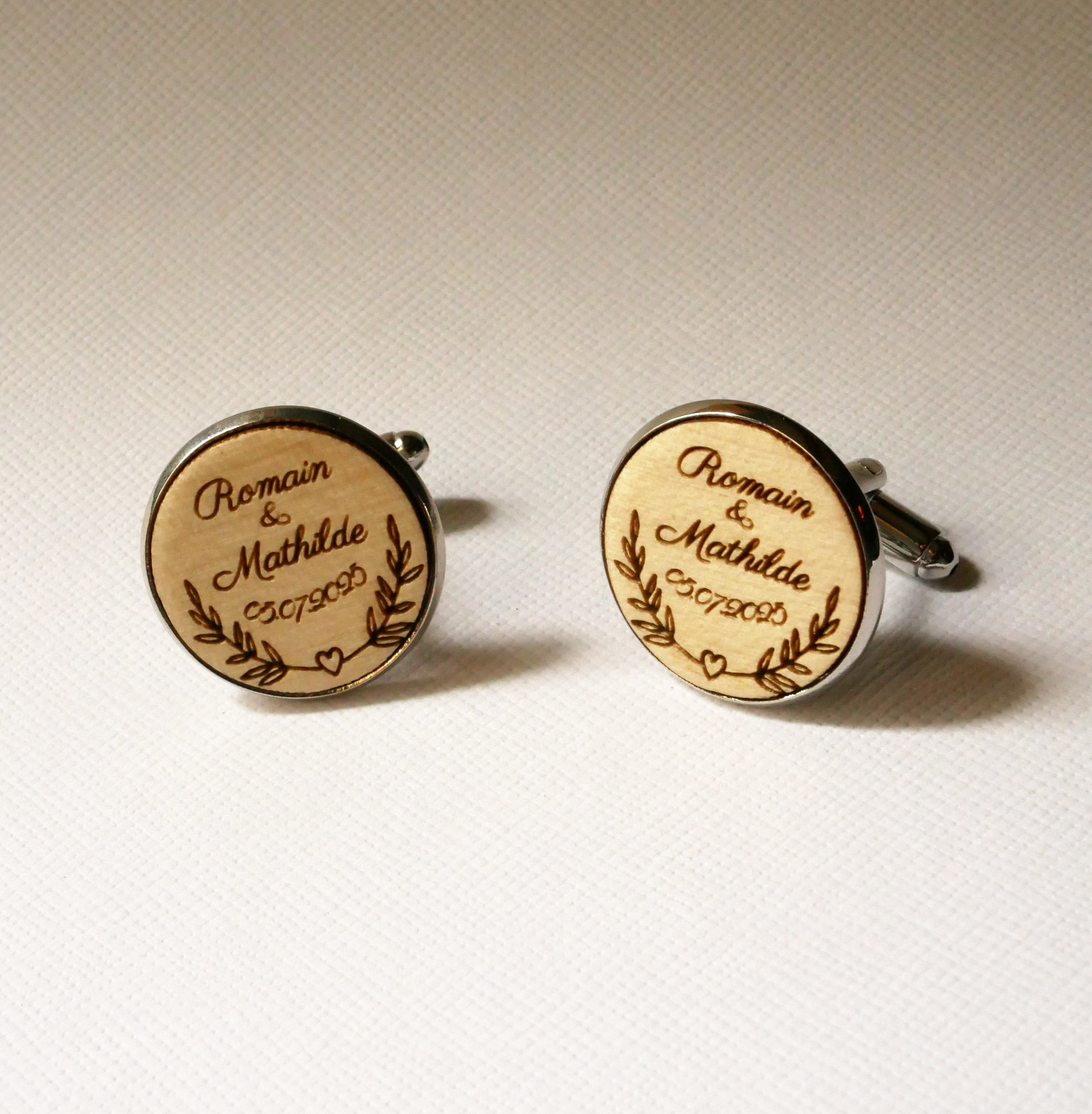 Gemelli da polso cabochon in legno pregiato 20mm personalizzabili