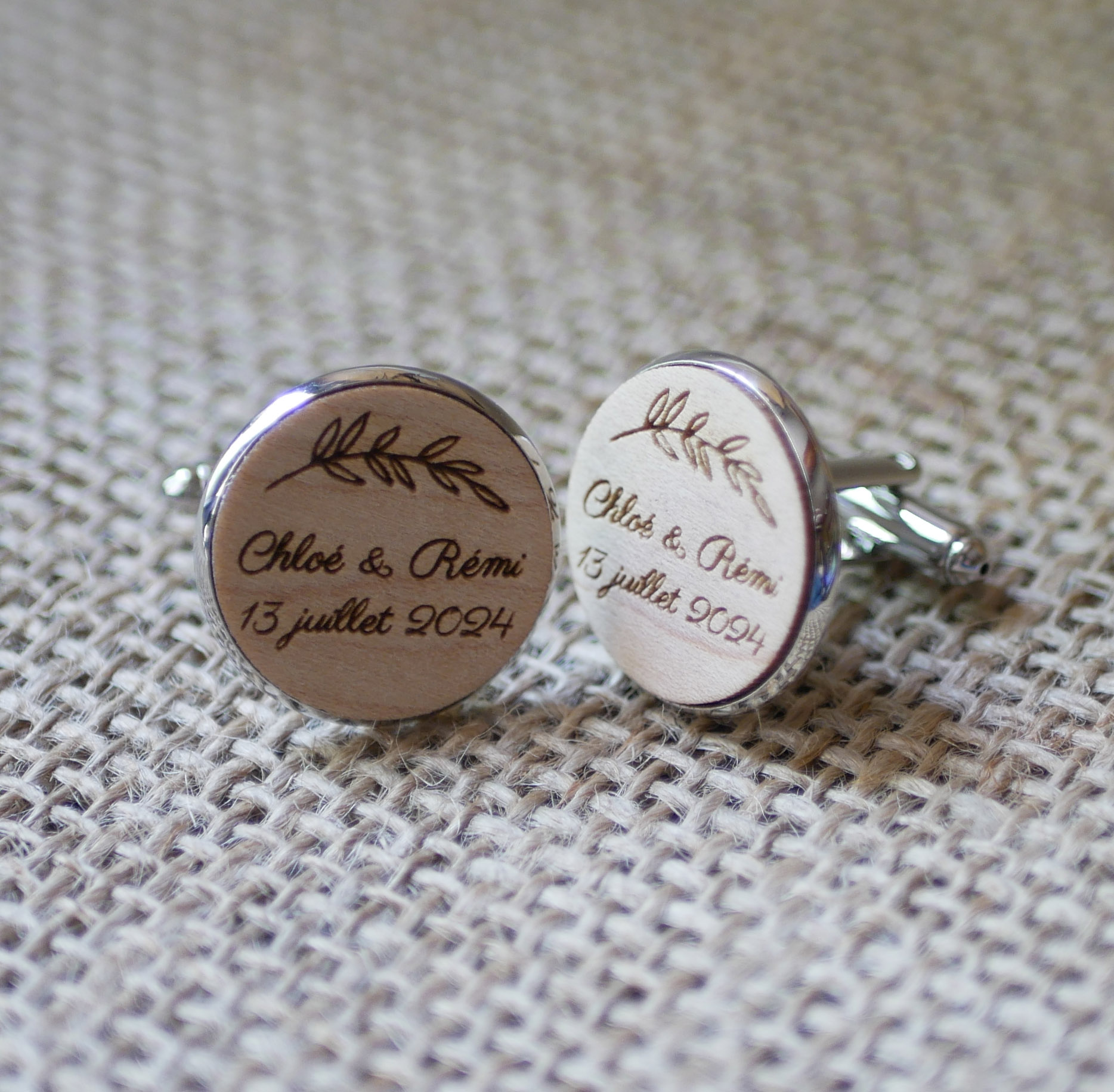 Gemelli da polso cabochon in legno pregiato 20mm personalizzabili