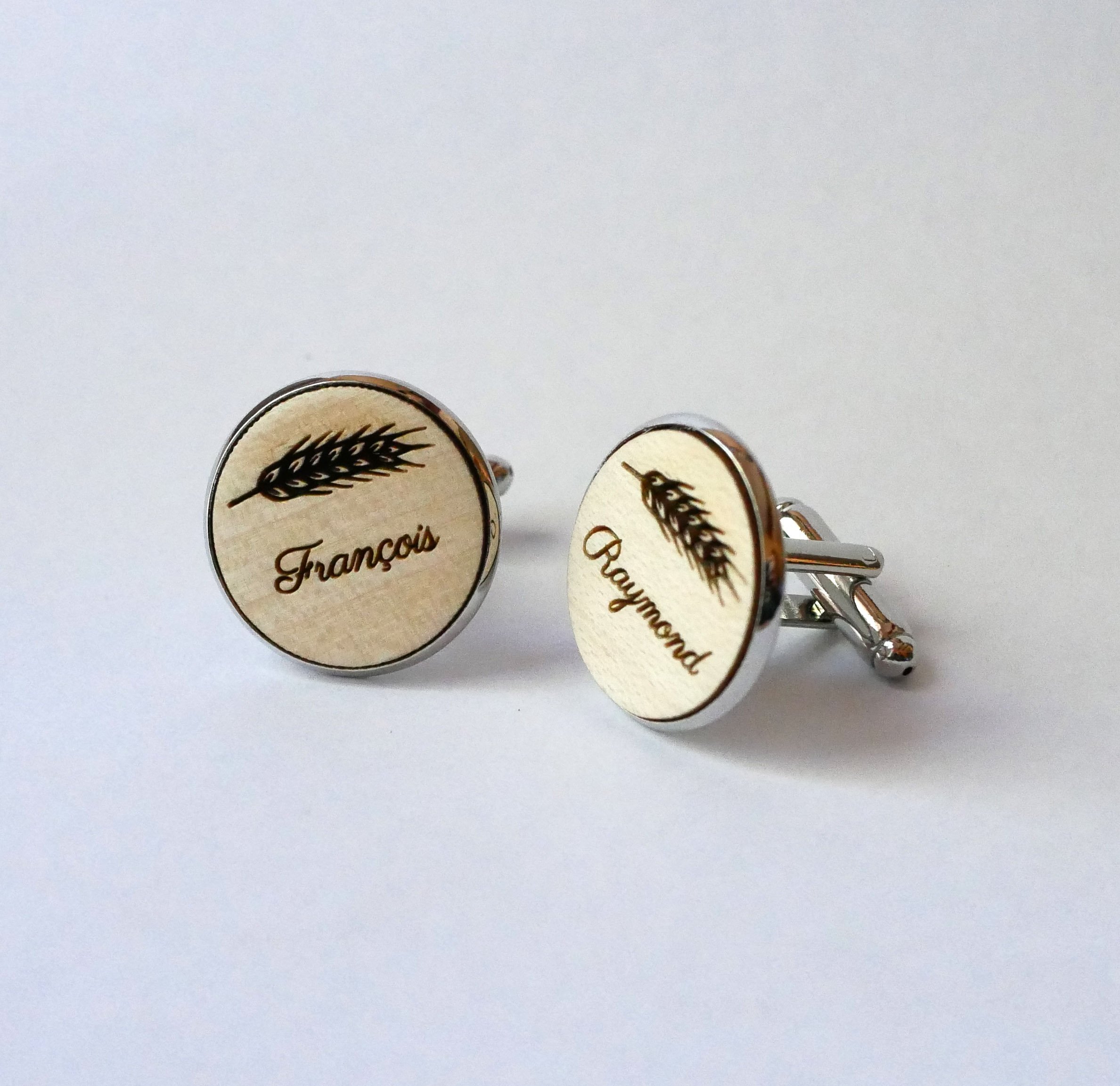 Gemelli da polso cabochon in legno pregiato 20mm personalizzabili