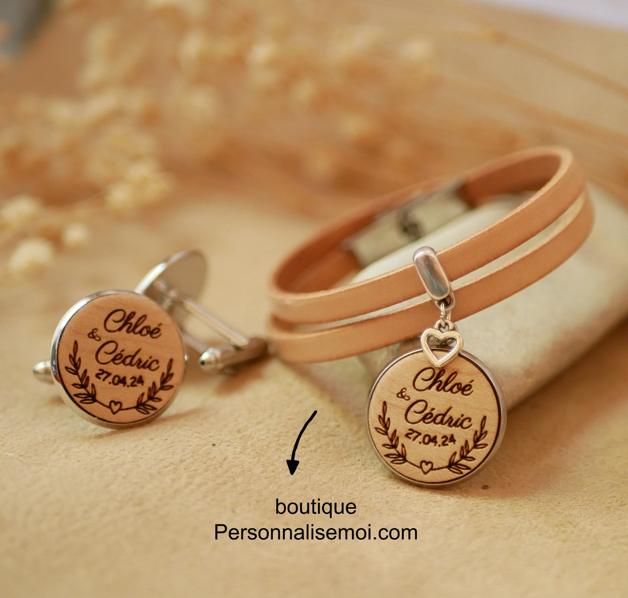Gemelli da polso cabochon in legno pregiato 20mm personalizzabili