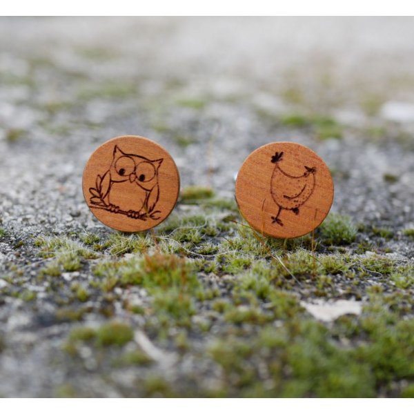 Gemelli in legno di ciliegio con incisione dei vostri disegni