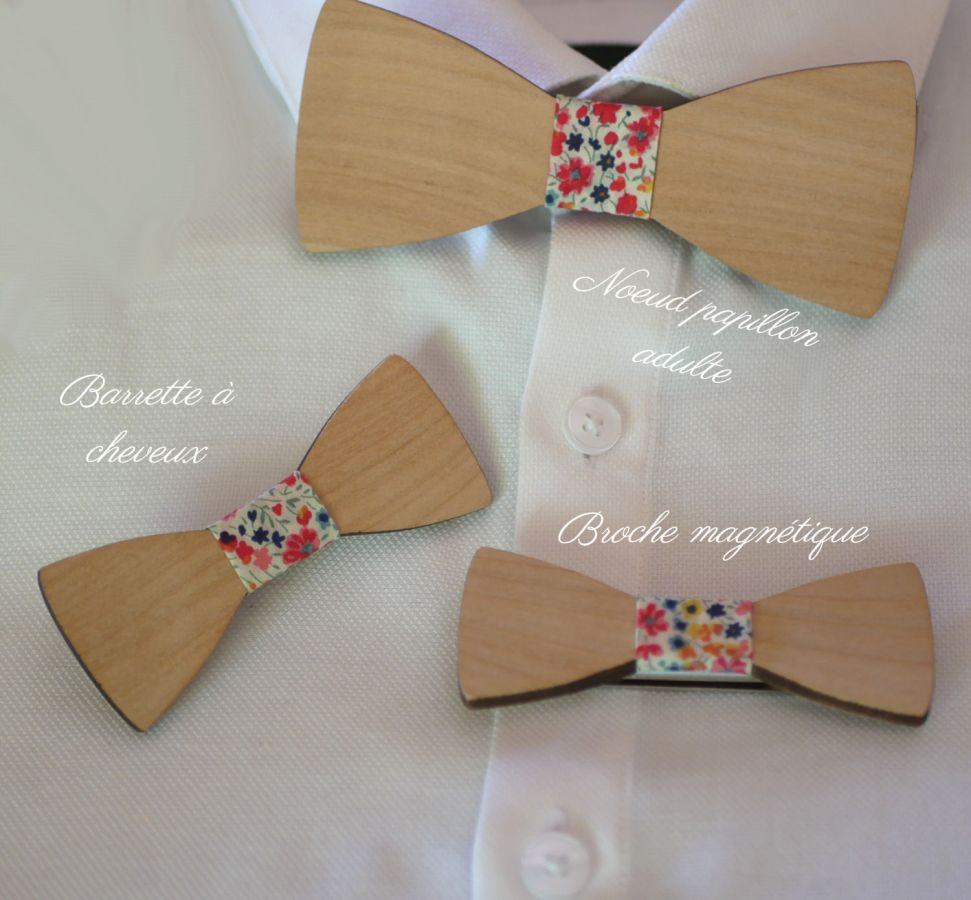 Mini spilla papillon in legno da personalizzare