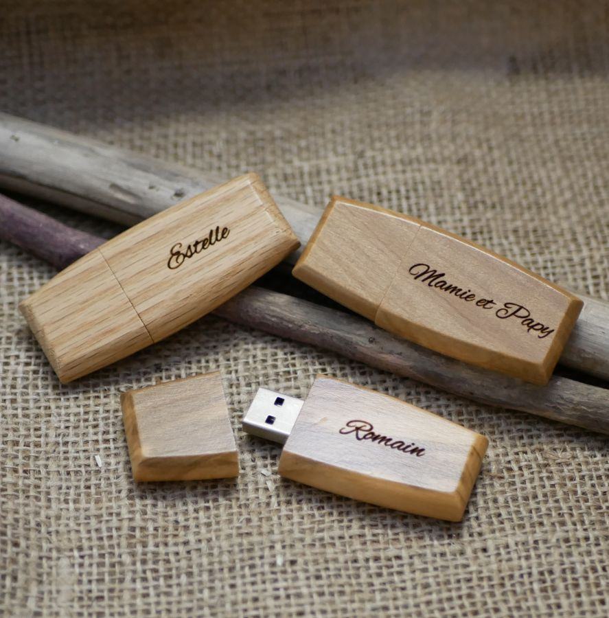 Chiave USB in legno da personalizzare con un'incisione