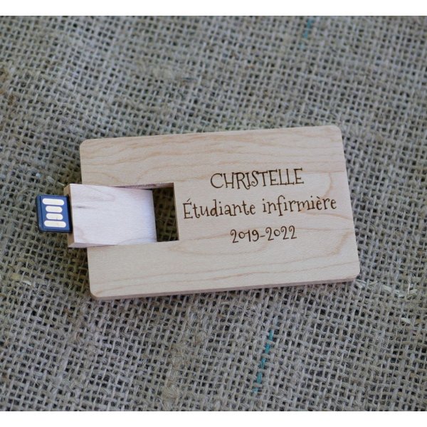 Chiave USB incisa in legno d'acero da personalizzare