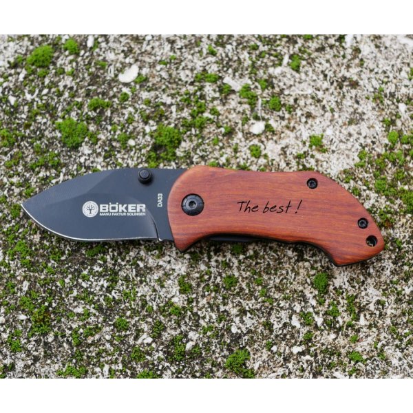 Coltello piccolo con manico in legno da incidere