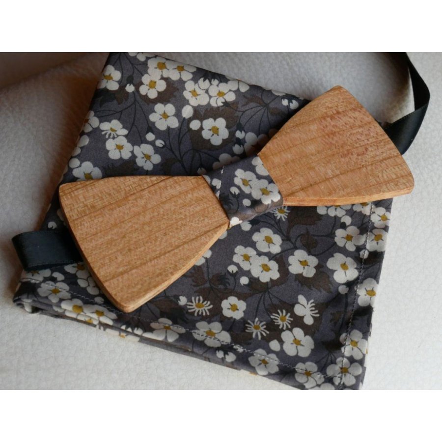 Set di papillon in legno grigio Liberty Clutch L8 Regalo per uomo