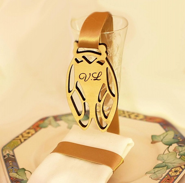 5 segnaposto in legno Cicada da personalizzare con il vostro nome