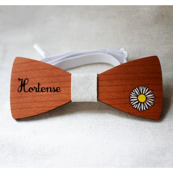 Papillon in legno, design personalizzabile, inciso e dipinto, realizzato in Francia