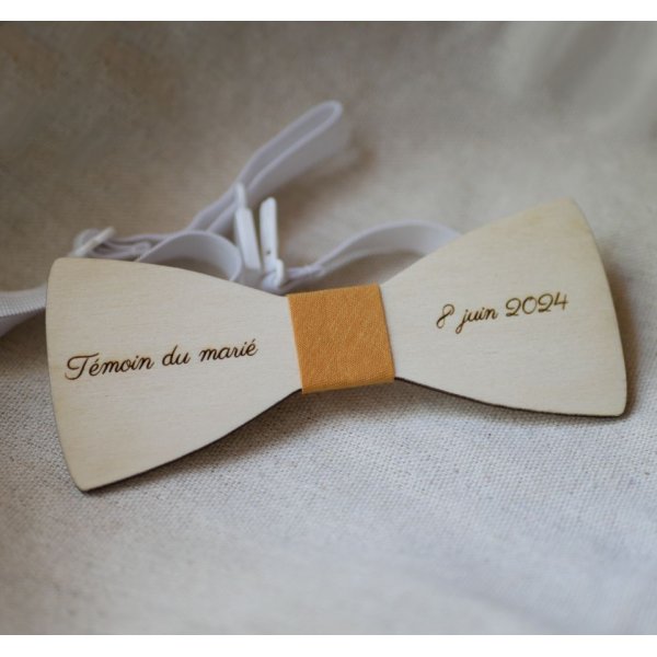 Papillon da uomo in legno di pioppo leggero da personalizzare