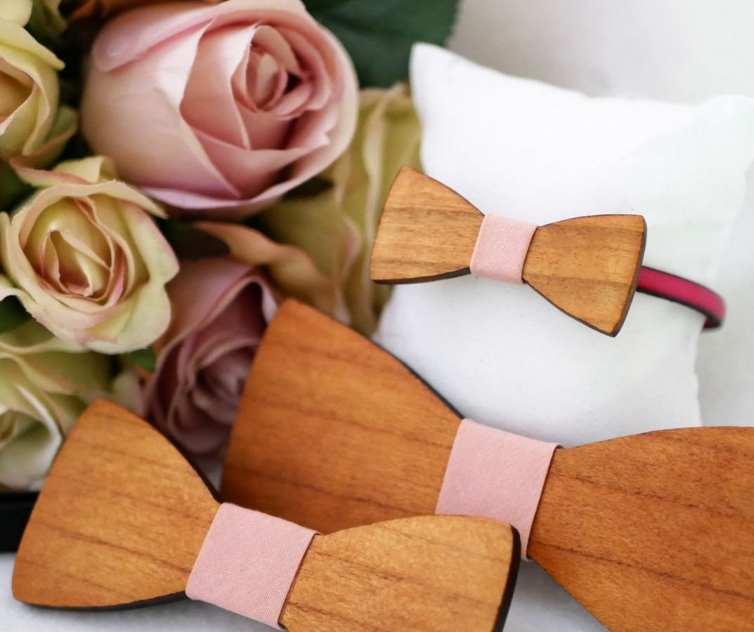 Papillon in legno di ciliegio da personalizzare realizzato in Francia