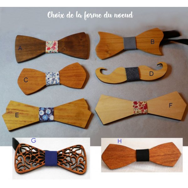 Papillon in legno e tasca del vestito in rosso Liberty 