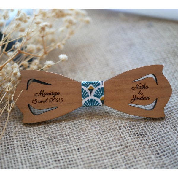 Papillon in legno con nastro trompe l'oeil da personalizzare