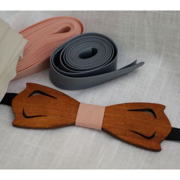 Papillon in legno con nastro trompe l'oeil da personalizzare