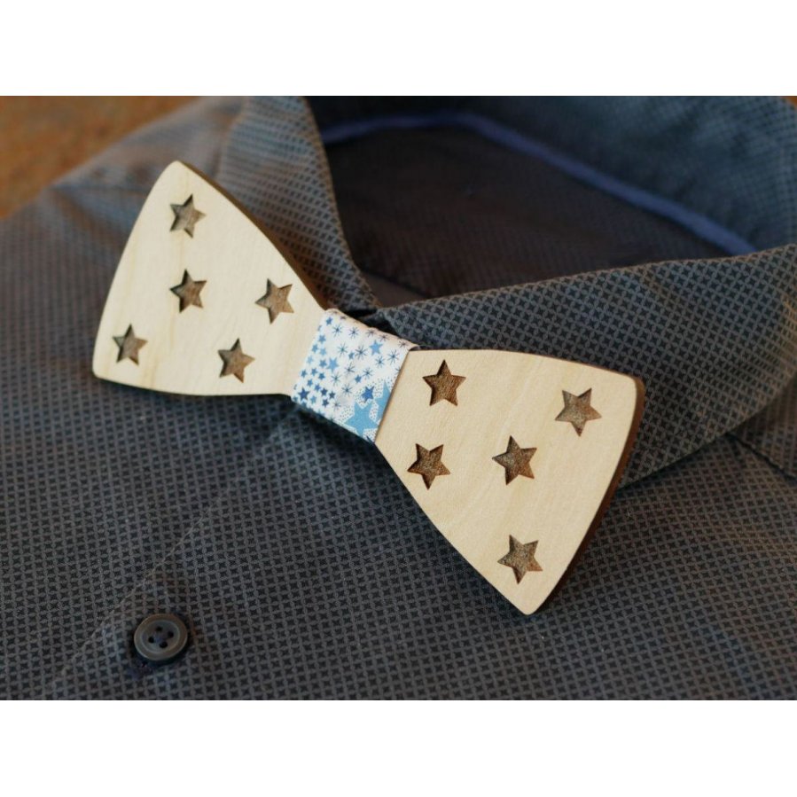 Papillon in legno con stelle da personalizzare realizzato in Francia