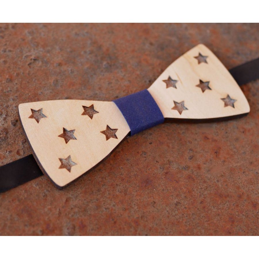 Papillon in legno con stelle da personalizzare realizzato in Francia