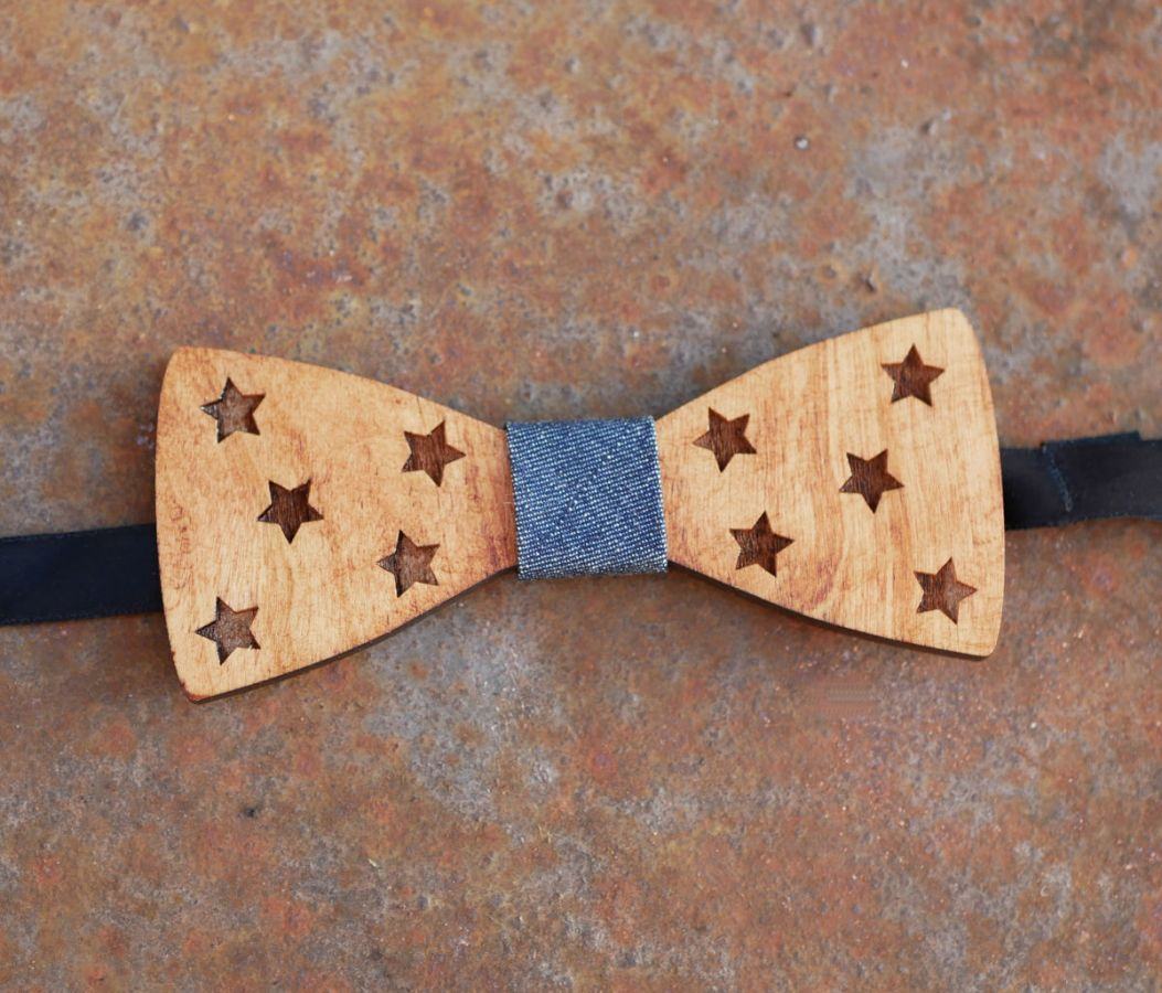 Papillon in legno con stelle da personalizzare realizzato in Francia