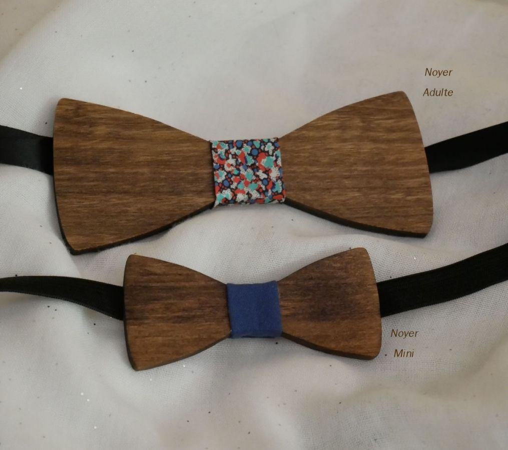 Papillon personalizzato in legno di noce per bambini