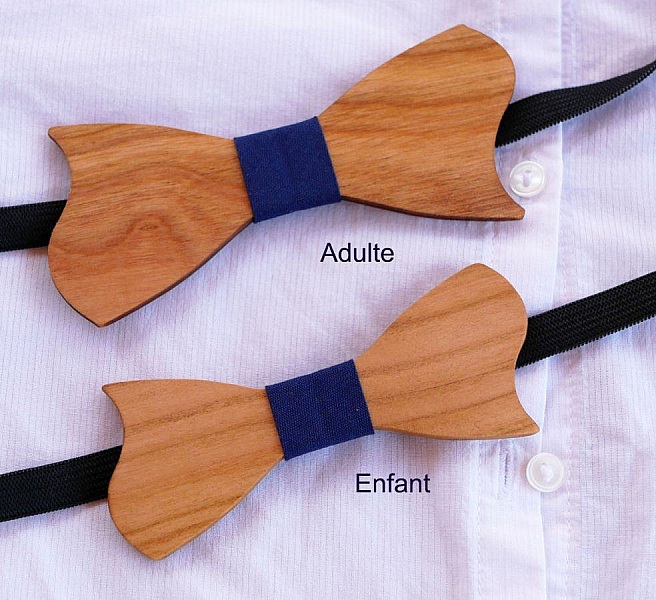 Papillon asimmetrico in ciliegio da personalizzare per i bambini