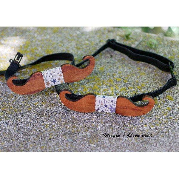 Papillon in legno per bambini Baffi da personalizzare