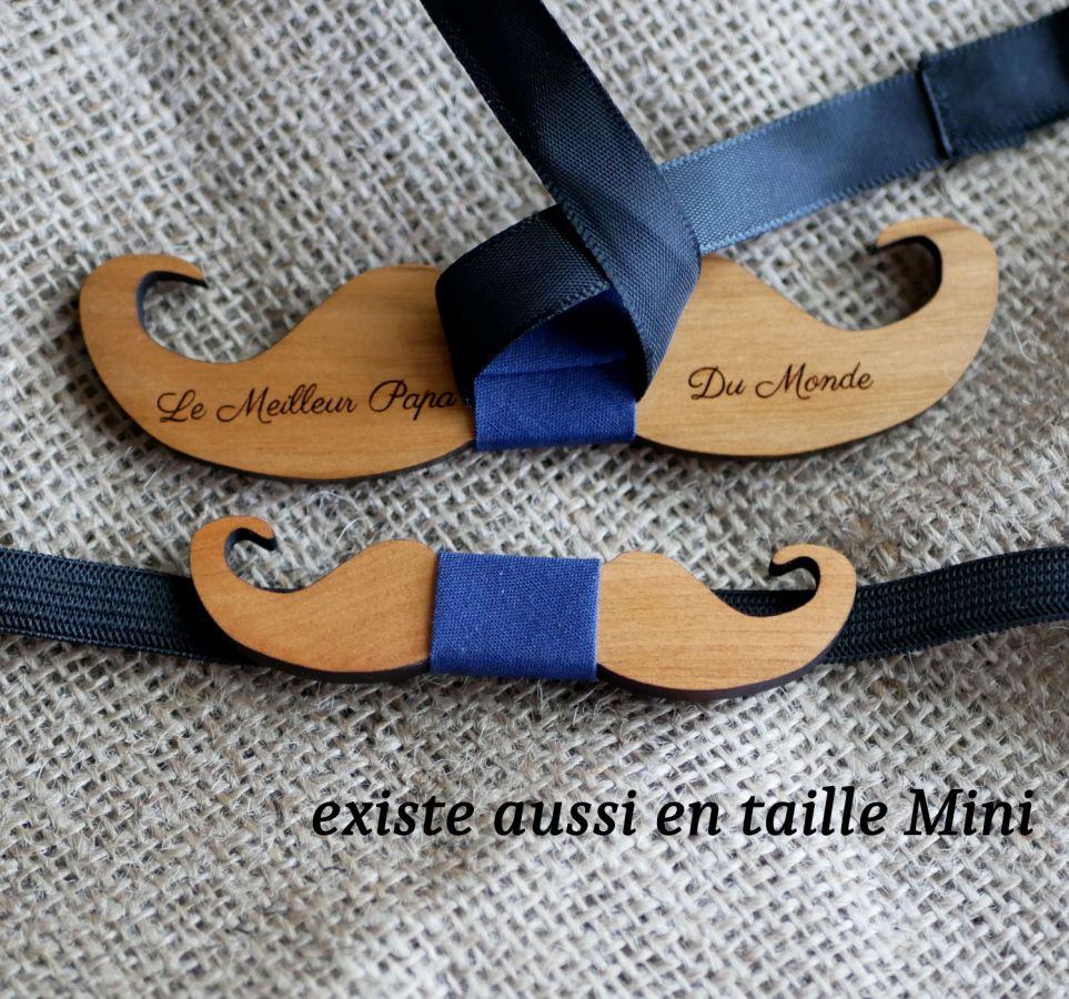 Papillon in legno per bambini Baffi da personalizzare