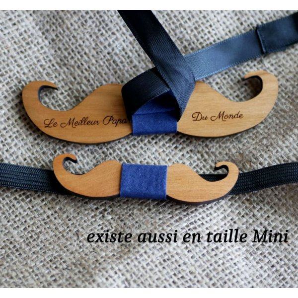 Papillon in legno per bambini Baffi da personalizzare