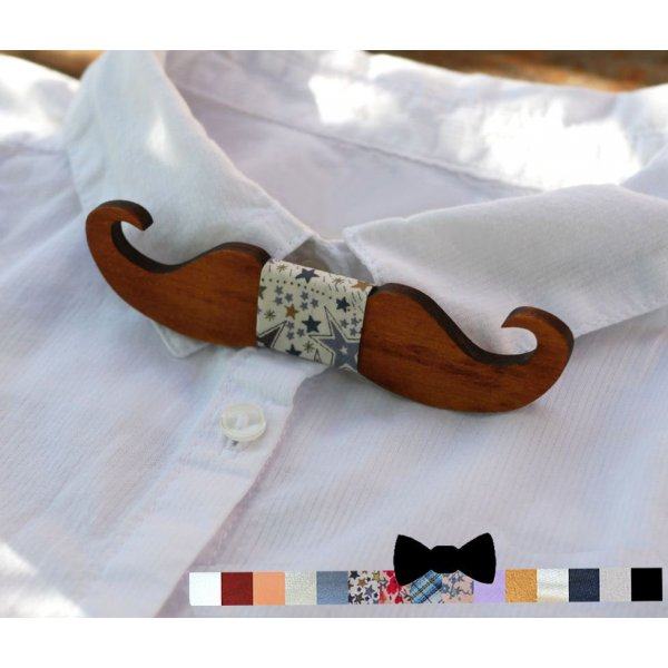 Papillon in legno per bambini Baffi da personalizzare