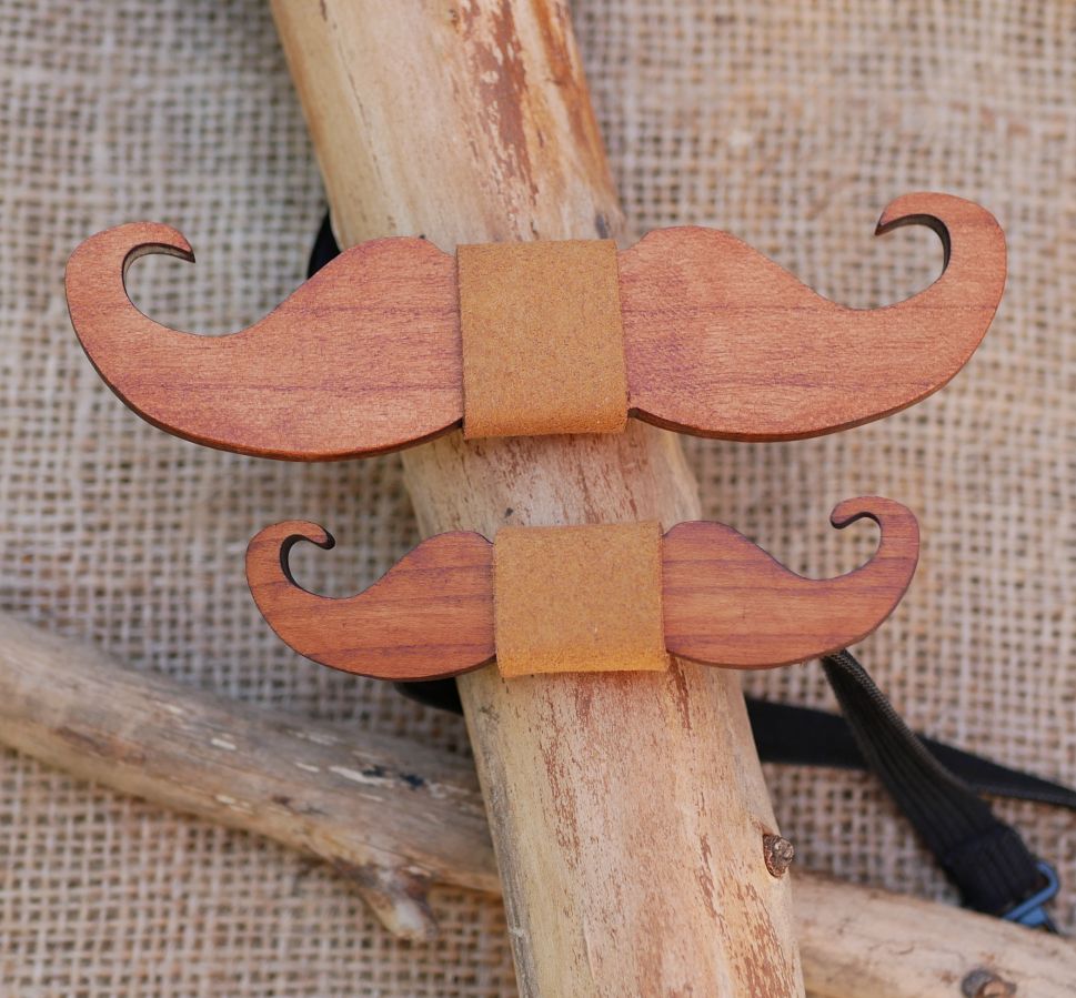 Papillon in legno Mini Moustaches da personalizzare made in France