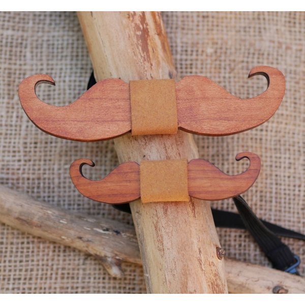 Papillon in legno Mini Moustaches da personalizzare made in France
