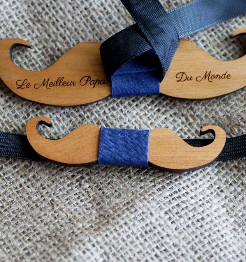 Papillon in legno Mini Moustaches da personalizzare made in France