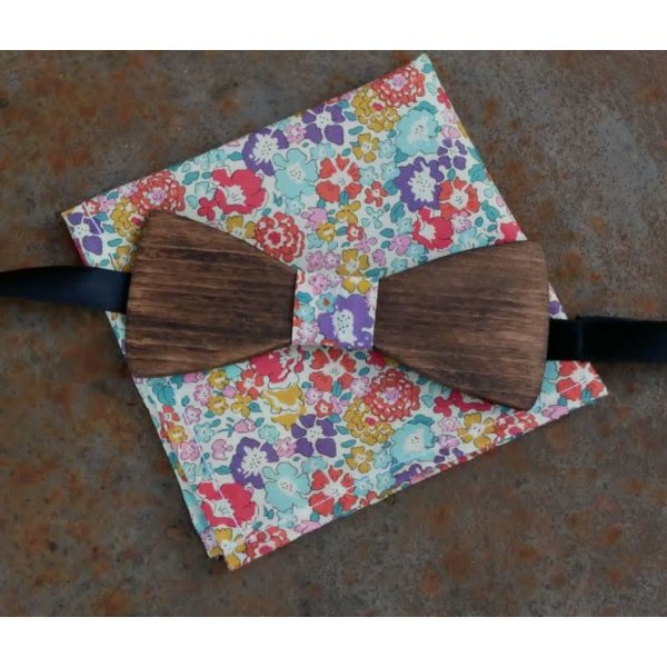 Pochette Liberty L12 e papillon in legno, personalizzabili