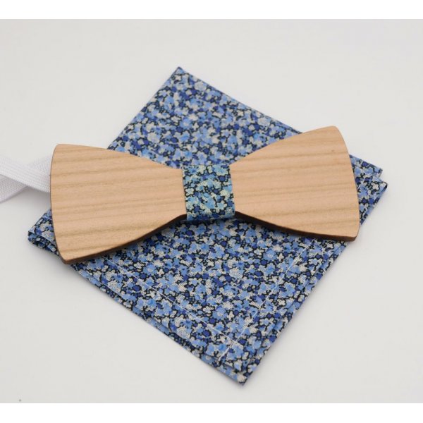 Liberty Pepper Marsupio blu + scrunchie + papillon in legno personalizzabile