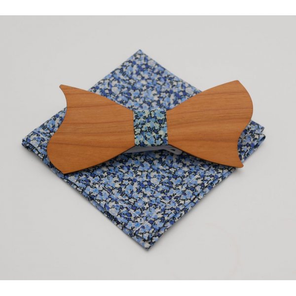 Liberty Pepper Marsupio blu + scrunchie + papillon in legno personalizzabile