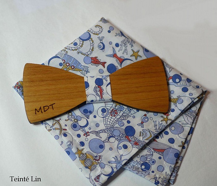 Liberty Ocean, marinaretto con papillon in legno, personalizzabile