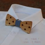 Papillon a pois inciso in legno tinto da personalizzare