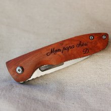 Coltello con manico in legno inciso da personalizzare