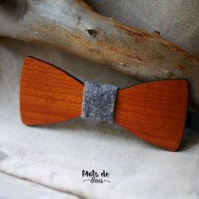 Papillon in legno e lana da personalizzare made in France