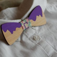 Papillon in legno bicolore da personalizzare per i bambini