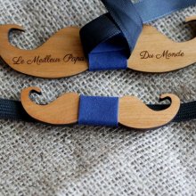 Papillon in legno Mini Moustaches da personalizzare made in France